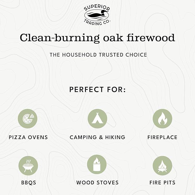 Superior Trading Oak Mini Fire Wood w/Fire Starter Pods, Winter Fireplace Starter, Wood Stove, USDA Cert 4-5” Kiln Dried Firewood, USA Made, 10-11 lbs.