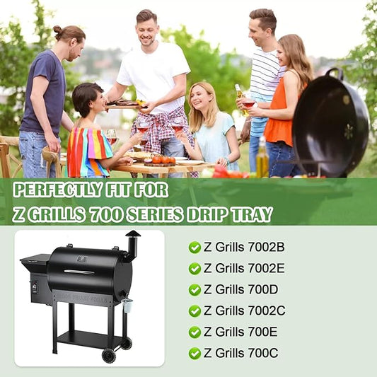 Hiorucet Grease Tray for Z Grill Replacement Parts, Drip Pan Heat Baffle Replacement for Z Grill 700 Series 7002B 7002E 700D 7002C 700E 700C ZG700, Stainless Steel Drip Tray for Zgrills Pellet Grill.