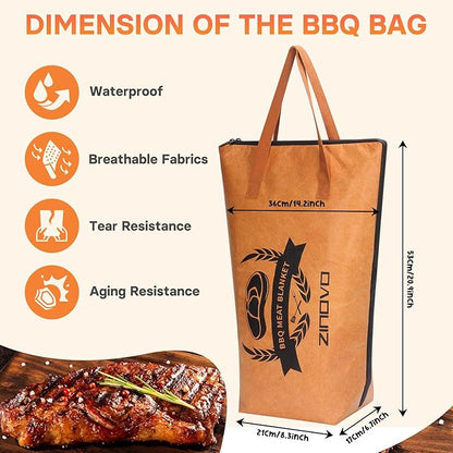 Zinovo 21” BBQ Blanket For Resting Meat, Insulated Meat Resting Bag,Smoker Accessories For Outdoor Grill with Wide Mouth Anniversary/Christmas Gifts for Men,Dad Birthday Gift