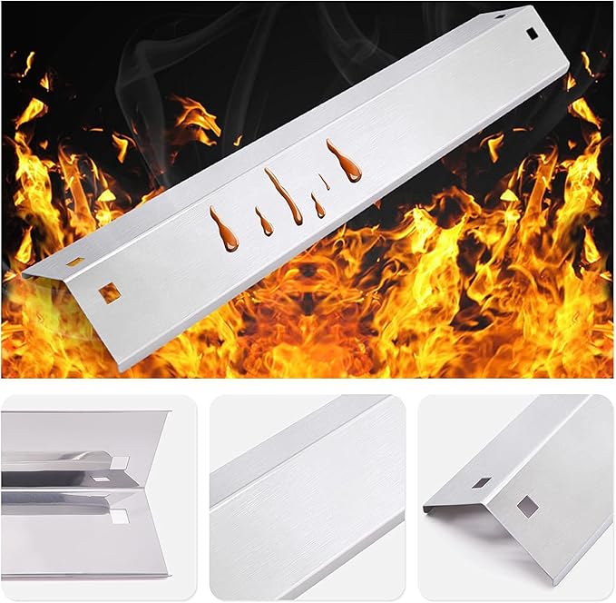 Criditpid Grill Replacement Parts for Chargriller 5050, 5650, 3001, 3030, 5072, 3008, 4000, 5252, 5050 Grill Models, Stainless Steel Heat Plates, Burner Tubes, Hanger Brackets, Electronic Ignitor.