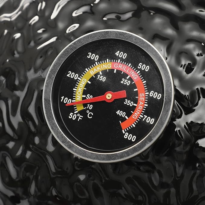 13" Ceramic Charcoal BBQ Grill, High-Temperature Insulated Dome, 12.6" Cooking Tray Outdoor Barbecue Cooker, Portable Freestanding for Restaurant, Camping, Family Gatherings