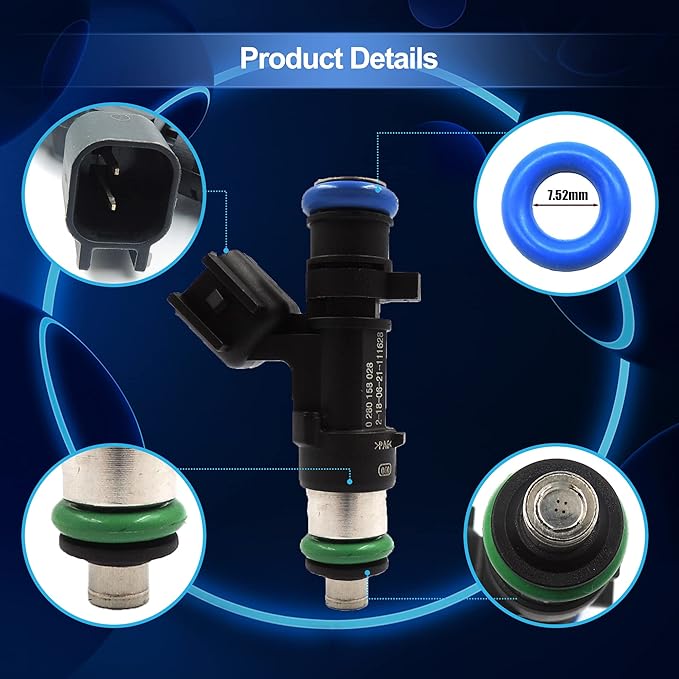 HiSport Fuel Injector 1PC 0280158028 04591986AA Compatible with Chrysler 05-10 300 V6 2.7L 3.5L