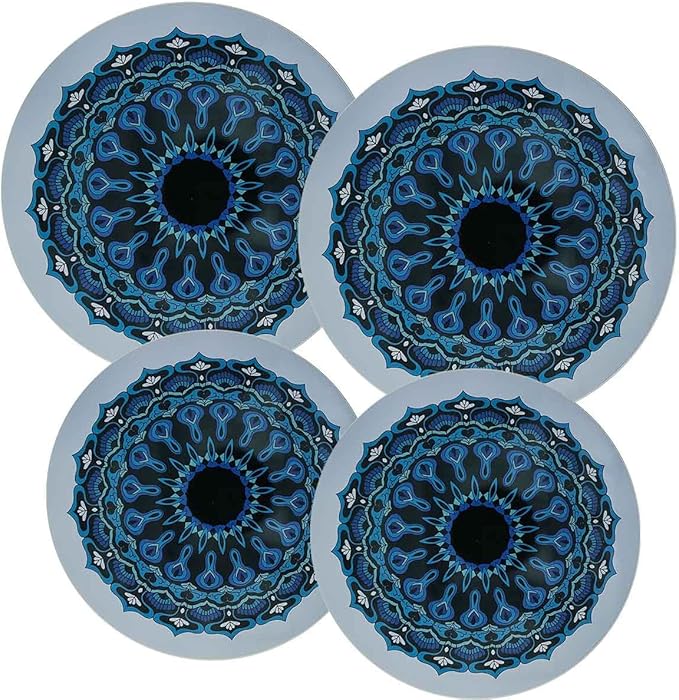 Ritadeshop Burner Covers for Electric Stove (Blue Mandala, Round 8/10'')