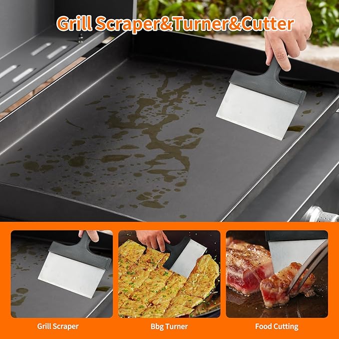 18 PCS Griddle Cleaning Kit for Blackstone, Heat-Resistant Silicone Spatula Mat with Hanger, Flat Top Grill Cleaning Kit with Cleaner Stone Brick, Griddle Scraper & Scouring Pads