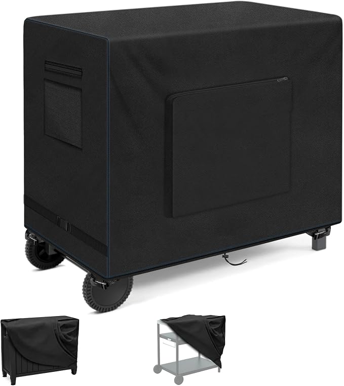 SIRUITON Outdoor Bar Cart Cover 600D Oxford,Waterproof,for 40" Table | Heavy duty, UV-resistant, tear-resistant, windproof, dustproof, fits BBQ & worktable, all-weather protection
