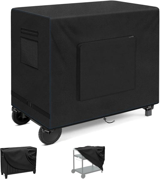 SIRUITON Outdoor Bar Cart Cover 600D Oxford,Waterproof,for 40" Table | Heavy duty, UV-resistant, tear-resistant, windproof, dustproof, fits BBQ & worktable, all-weather protection
