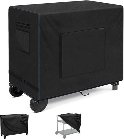 SIRUITON Outdoor Bar Cart Cover for 36 Inch Portable Outdoor Table, Heavy Duty 600D Oxford Fabric Outdoor Waterproof BBQ/Worktable Metal Movable Table Cover