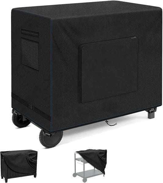 SIRUITON Outdoor Bar Cart Cover for 36 Inch Portable Outdoor Table, Heavy Duty 600D Oxford Fabric Outdoor Waterproof BBQ/Worktable Metal Movable Table Cover