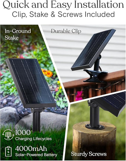 Brightech Ambience Pro Super Bright Solar Outdoor String Lights: Security, Visibility & Ambience - Heavy Duty Waterproof Patio Lights - Edison Spiral Shatterproof Bulbs - 4W Soft White Remote Control