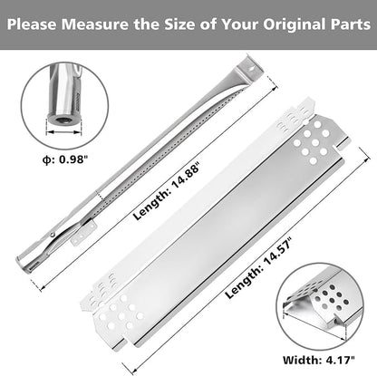 4 Burner Grill Replacement Parts for Nexgrill 720-0830H, 720-0864, 720-0864M, 720-0882S, 720-0888, 720-0888A, 720-0888N, Heat Plate & Igniter & Burner Replacement for Nexgrill
