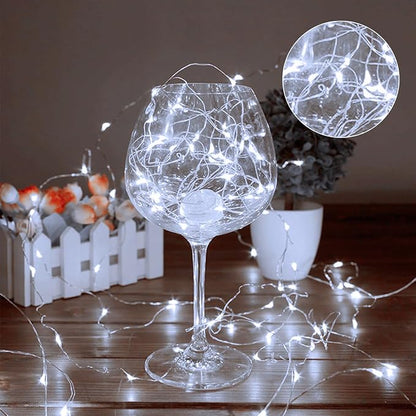 4 Pack Battery Fairy Lights 16.4 Ft 50 LED Christmas Timer Fairy Light | Waterproof Silver Wire Battery Twinkle Lights with Auto Timer 8 Modes for Xmas Wreath Decor, Cool White