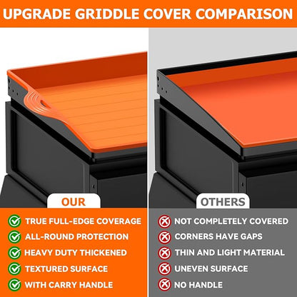 Silicone Griddle Cover for Blackstone - 22 Inch Full-Edge Covered Heavy Duty Food-Grade Silicone Griddle Mat for Blackstone Accessories, Protects Grill from Dirt and Rust