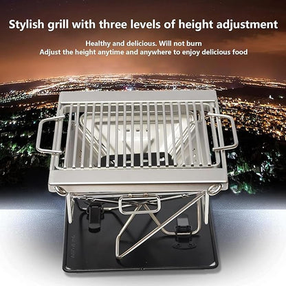Camping Grills,Folding Outdoor Cooking Gear | Small Charcoal Grill | for Hiking Picnics Tailgating Park Party Garden Cooking Picnics