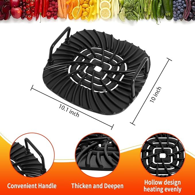 Grill Grate & Splatter Shield Compatible with Ninja Foodi AG300/AG301/AG301C/AG302/AG400 Indoor Grill – Ninja Foodi Accessories, Non‑Stick Ceramic Grill Griddle & Stainless Steel Mesh Splatter Screen