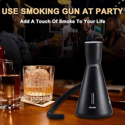 Smoke Gun Cocktail Smoker Kit - Complete Cocktail Smoker Kit with 4 Wood Flavors, Accessories, and Brush - Perfect Drink Smoker Kit for Infusing Flavor into Cocktail (Black(Dome not included))
