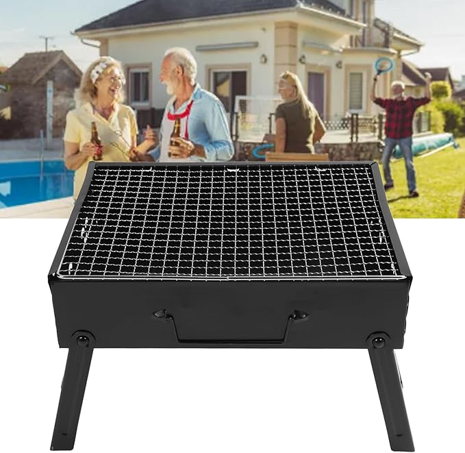 Portable Charcoal Grill Premium Iron Stainless Steel Folding Barbecue Grill BBQ Tool for Outdoor Backyard Cooking Camping Picnics