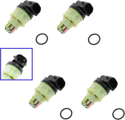 TRQ Port Fuel Injector Set of 4 Kit | For Chevy GMC Isuzu Pontiac 2.2L
