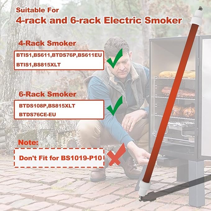 120V 500W Smoke Heating Element, Replacement Heat Bar, Compatible With Bradley 4- And 6-rack Electric Smokers BTIS1 BS611 BTDS76P BTDS108P BS815XLT