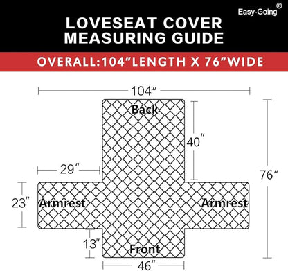 Easy-Going Reversible Couch Cover, 2 Cushion Sofa, Gray/Light Gray | Loveseat, Slipcover For Dogs, Water Resistant Furniture Mat, Living Room, Non-Slip Sofa Cover, Pet Friendly