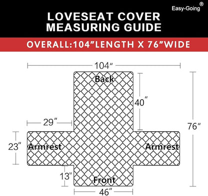 Easy-Going Reversible Couch Cover, 2 Cushion Sofa, Loveseat, Wine/Beige | Machine Washable Slipcover For Dogs, Water Resistant Furniture Mat For Living Room, Non-Slip Sofa Cover, Pet Friendly