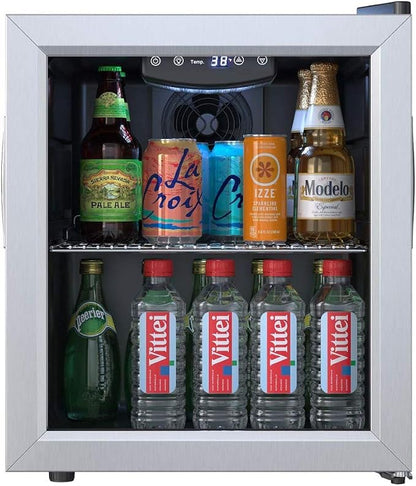 EdgeStar BWC71 18 Inch Wide 52 Can Capacity Extreme Cool Beverage Center - Stainless Steel | Freestanding, 52 Can Capacity, Extreme Cool, Reversible door, Digital Display, LED Light, Stainless Steel