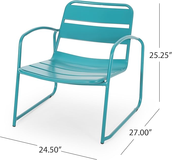 Christopher Knight Home Cowan Outdoor Dining Chair (Set of 2), Matte Teal