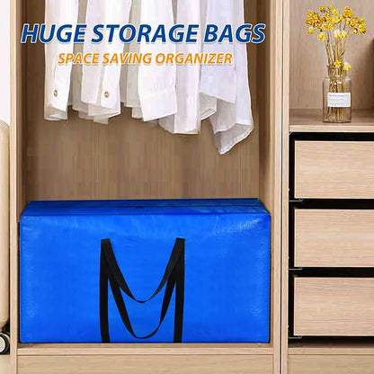 Extra Large Storage Bags, 57 Gallon XXL Jumbo Large Moving Bags Heavy Duty | 2 PACK Clothes Storage Totes Bins Moving Boxes Supplies, Foldable Travel Duffle Bag, Christmas Tree Bag,42x23x13.5 inch