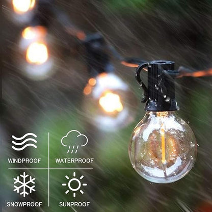 SUNTHIN Solar String Lights, 200ft(2x100ft) Solar Patio Lights with 48 Shatterproof G40 LED Bulbs, Waterproof Solar Powered Outdoor Lights for Backyard, Garden, Deck, Porch, Pergola, Pool, Camping