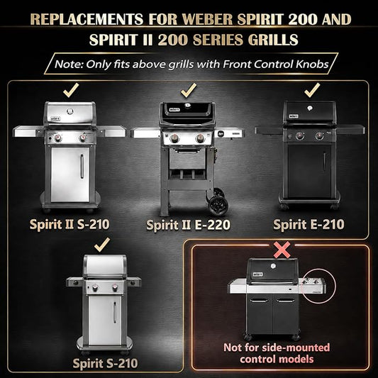 69785 18"Grill Burner for Weber Spirit I & II & GS4 Spirit II 200 Series, Spirit E-210, E-220, Spirit S-210, S-220 Gas Grills with Up Front Control, 304 Stainless Steel for Weber Spirit Grill Parts