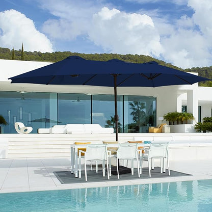 15ft Double Sided Patio Umbrella Replacement Canopy,12 Ribs Umbrella Replacement Top Cover,Frame NOT Included