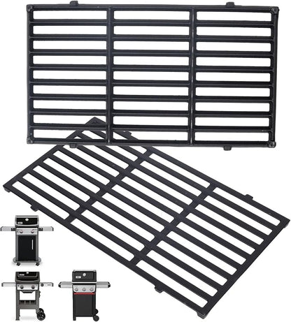 7637 Spirit II Grill Grates for Weber Spirit 2 Grill Parts GS4 Spirit II/I 200 SER E210 S210 E220,Webber Spirit 200/300(2025 Y) Replacement for Weber Grill Grate 7849 67022 69800 69799 Cast Iron 17.5"