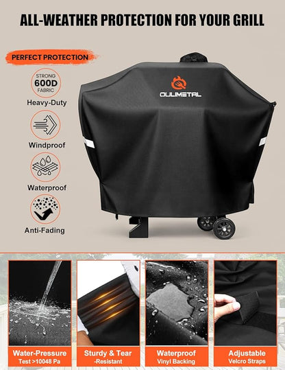 Pellet Grill Cover for Camp Chef 24 Series - DLX 24 Premium Smoker Cover Waterproof & 600D Heavy Duty for Camp Chef Woodwind 24,Woodwind Pro 24,PG24,PG24WWSB,SmokePro SG24