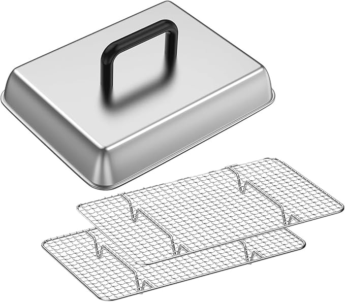 SafBbcue Griddle Accessories for Blackstone Cooking Cover Basting Cover Cheese Melting Dome and Cooling Rack Baking Rack for Most Flat Top Griddle Cooking Easy to Clean Oven & Dishwasher Safe