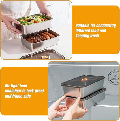 2-Set Drip EZ BBQ and Meal Prep Tub, Grill Carry System, Grill Prep Tray for Serving, Meat Platter with Cutting Board for Outdoor Grill, Marinating Container with Lid, Stainless Steel