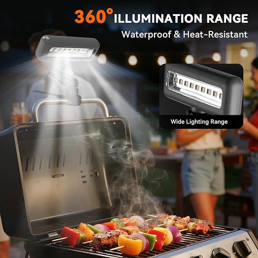 AuntyFey 360°Adjustable Grill Lights for Outdoor Grill Designed for Blackstone Weber Griddle, BBQ Grill Light at Night with 360° Adjustable, LED Grill Lights for Outdoor