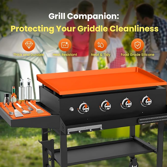 TAOMAND 28" Blackstone Silicone Griddle Cover and 16" Blackstone Griddle Accessories | Comprehensive Protection | Thick & Durable | Reusable & Premium Food-Grade Silicone Grill Mat | from Dirt & Rust