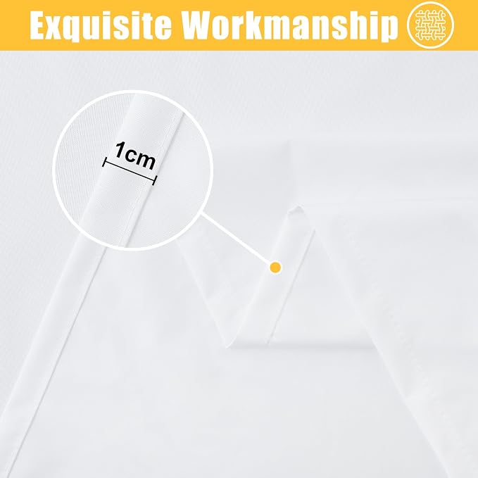 Rectangle Table Cloth, Waterproof Elastic Fitted Tablecloth for 4 Foot Folding Tables, Washable Polyester Tablecloths for Picnic, Camping, Outdoor (White, 30"x48")