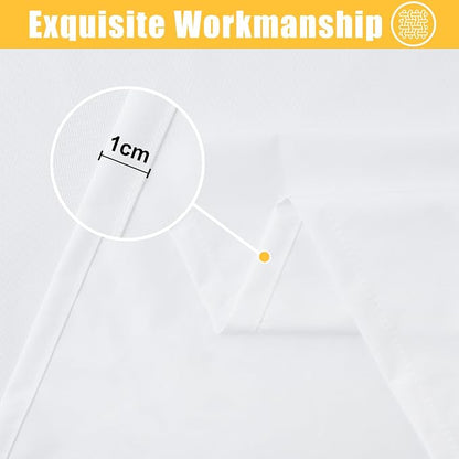 Rectangle Table Cloth, Waterproof Elastic Fitted Tablecloth for 6 Foot Folding Tables, Washable Polyester Tablecloths for Picnic, Camping, Outdoor (White, 30"x72")