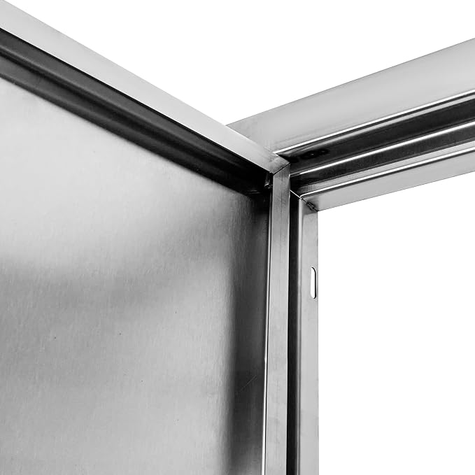 Outdoor Kitchen Door 14" W x 20" H Stainless Steel BBQ Single Access Door Flush Mount Vertical Wall Doors with Handle Suitable for Grilling Station Outside Cabinet Outdoor Kitchen