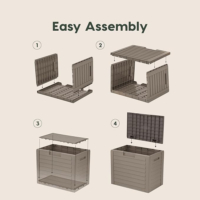 IRIS USA 35-Gallon Outdoor Deck Storage Box, Lockable & UV-Protected, Weather-Resistant Patio Storage for Cushions, Garden Tools & Packages, Waterproof Resin, Durable & Stylish Design - Brown