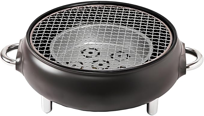 Mini Portable Barbecue Grill, Outdoor BBQ Grill Korean Style Charcoal Grill, Easy to Assemble and Clean, A Variety of Packages Available(Dark Gray,A)