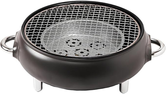 Mini Portable Barbecue Grill, Outdoor BBQ Grill Korean Style Charcoal Grill, Easy to Assemble and Clean, A Variety of Packages Available(Dark Gray,A)
