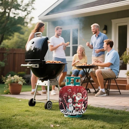 Santa Claus Propane Tank Cover 20lb Waterproof Gas Tank Cylinder Cover for Outdoor Camping Yard Party Easy to Install Grill Accessories Christmas Decoration