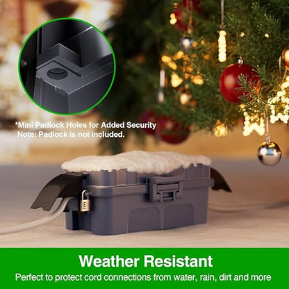 Flemoon IP55 Small Outdoor Electrical Box Waterproof, for Power Strip | Inner 5.9 x 3.2 x 1.8inch, Extension Cord Cover with Detachable Awning Covers for Plug, Outlet, Holiday Lights, Gray
