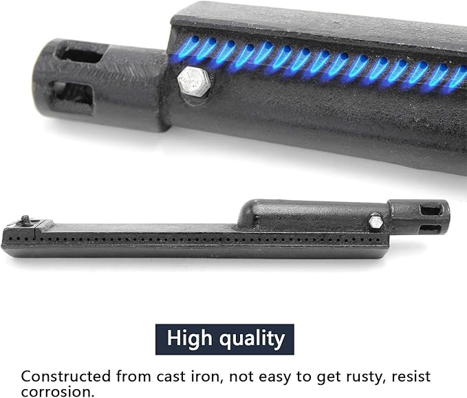Hongso Grill Parts Heat Plates and Burners Replacement for Jenn Air 720-0062, 720-0062-LP, 720-0165, 720-0164, 720-0141, Nexgrill 720-0100, 720-0138 Gas Grill Models, 4 Pack