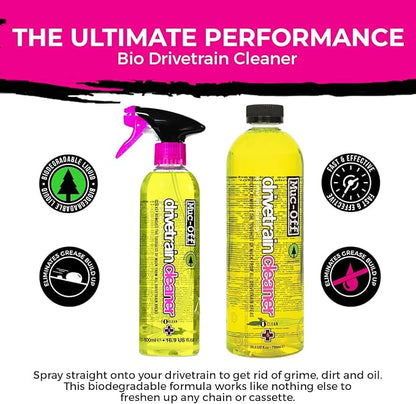 Muc-Off Bio Drivetrain Cleaner | Effective Biodegradable Bicycle Chain Cleaner and Degreaser Spray | Suitable for All Types of Bike