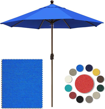 Eurmax USA 10-Year-Non-Fading 10FT Outdoor Patio Market Umbrella,UPF50+ UV Resistant Sun Shade,Heavy Duty Commercial Grade,Crank Lift Design,Windproof Vented Top for Garden,Pool,Deck,Pacific Blue