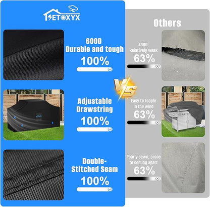 86 Inch Island Grill Cover, Heavy Duty 420D Waterproof & Dustproof Outdoor Grill BBQ Covers, Anti-UV,Rip-Proof Extra Large Grill Cover