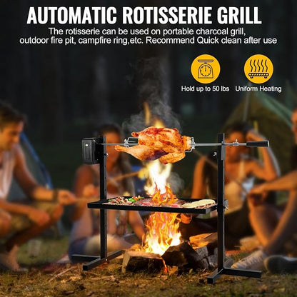 Grill Rotisserie Kit BBQ Rotisserie Kit For For Outdoor Camping Party DC 3V Motor And Height Adjustable Universal Roaster Stand