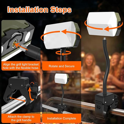 Grill Lights for Outdoor Grill, Rechargeable Grill Light BBQ Lights